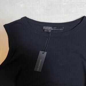 NWT 360 Sweater Vest Women’s L Classic Black Crop Office Tie Staple Wardrobe